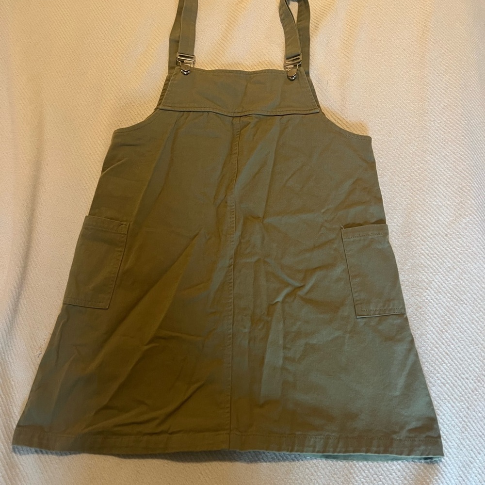 Green Pinafore Dress, Overalls Dress
